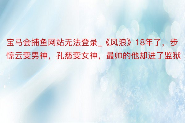 宝马会捕鱼网站无法登录_《风浪》18年了，步惊云变男神，孔慈变女神，最帅的他却进了监狱