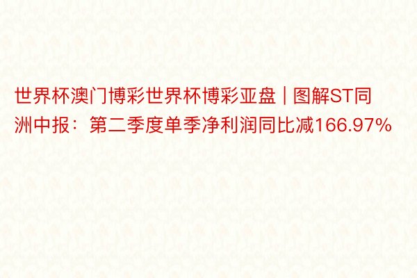 世界杯澳门博彩世界杯博彩亚盘 | 图解ST同洲中报：第二季度单季净利润同比减166.97%