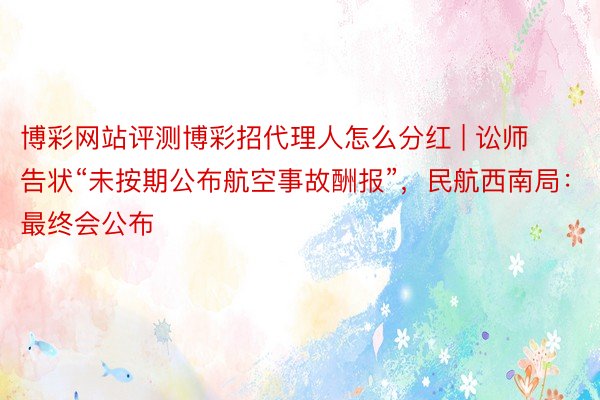 博彩网站评测博彩招代理人怎么分红 | 讼师告状“未按期公布航空事故酬报”，民航西南局：最终会公布