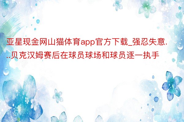 亚星现金网山猫体育app官方下载_强忍失意...贝克汉姆赛后